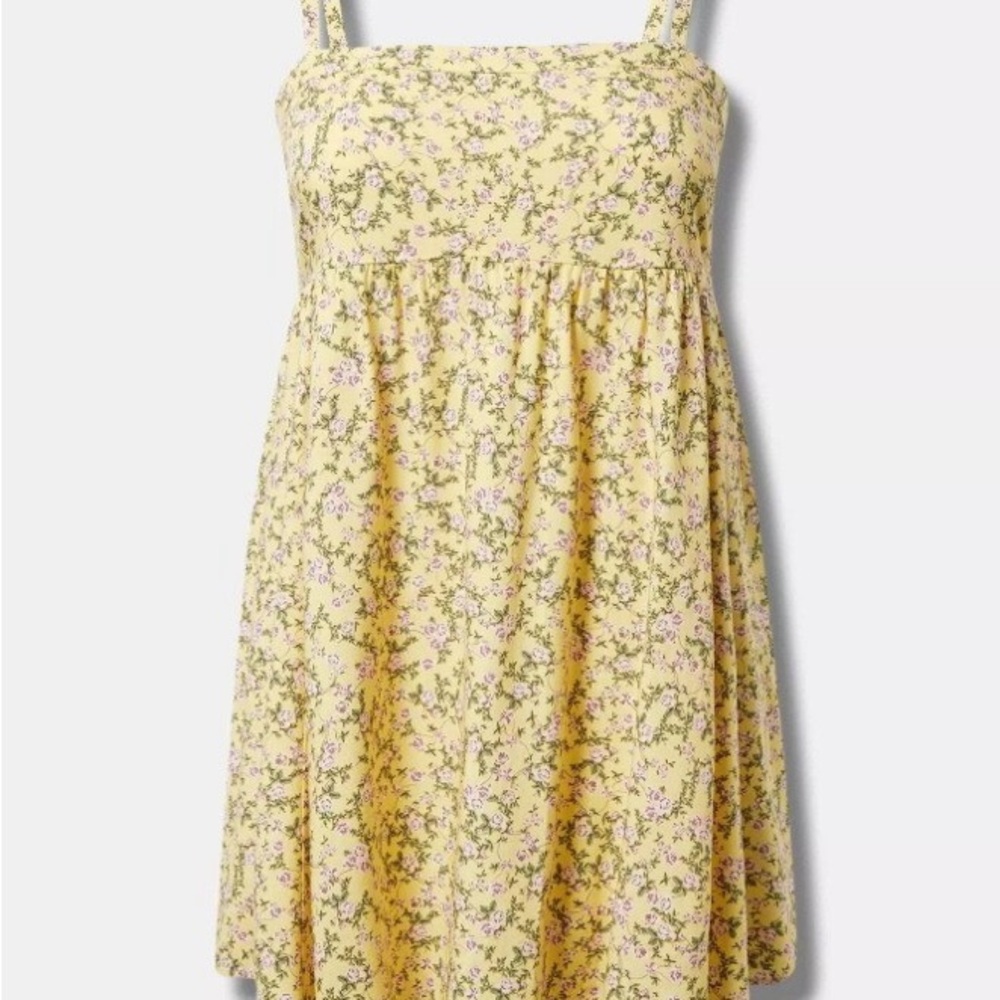 Torrid Yellow Floral Mini Dress - Picture 4 of 13